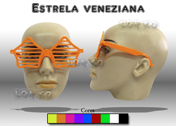 Óculos de festa estrela veneziana